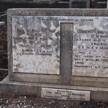 WEPENER Lourens Jacobus 1844-1923 & Martha Louisa DU PLESSIS 1853-1930 :: WEPENER Lourens Jacobus 1874-1918