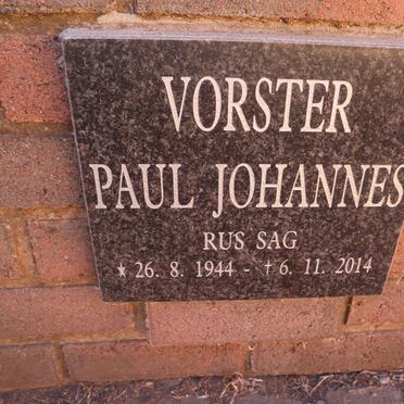 VORSTER Paul Johannes 1944-2014