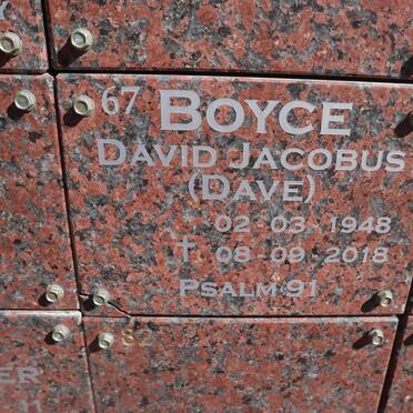 BOYCE David Jacobus 1948-2018