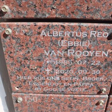 ROOYEN Albertus Reo, van 1935-2020