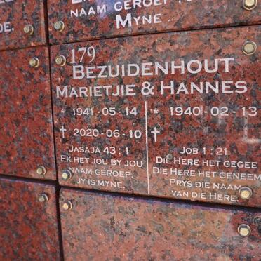 BEZUIDENHOUT Hannes 1940- & Marietjie 1941-2020