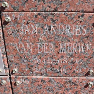 MERWE Jan Andries, van der 1944-2016