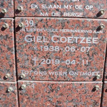 COETZEE Giel 1938-2019