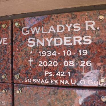 SNYDERS Gwladys R. 1934-2020