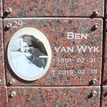 WYK Ben, van 1951-2019