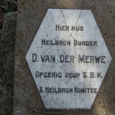 MERWE D.M., van der 1877-1902