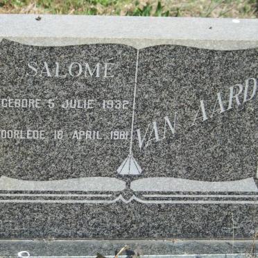 AARDT Salome, van 1932-1981