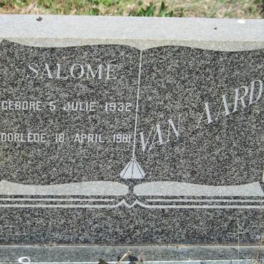 AARDT Salome, van 1932-1981