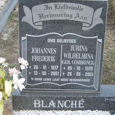 BLANCHE Johannes Frederik 1917-2001 &amp; Jurina Wilhelmina COMBRINCK 1926-2001