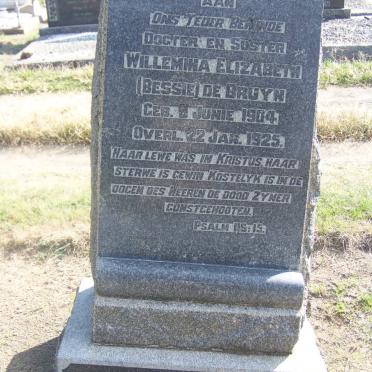 BRUYN Willemina Elizabeth, de 1904-1925