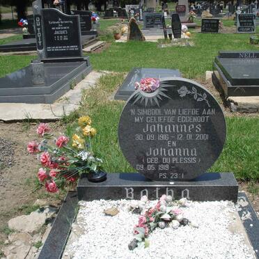 BOTHA Johannes 1916-2001 &amp; Johanna DU PLESSIS 1919-