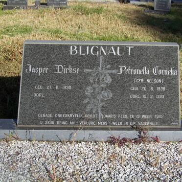 BLIGNAUT Jasper Dirkse 1930- &amp; Petronella Cornelia NELSON 1938-1993
