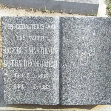 BRONKHORST Jacobus Marthinus Botha 1886-1963