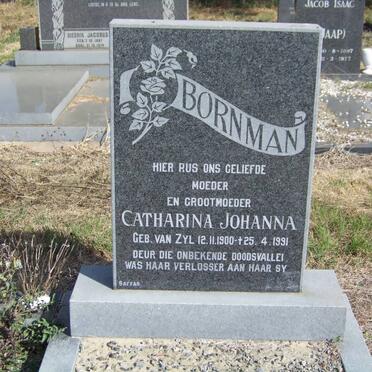 BORNMAN Catharina Johanna nee VAN ZYL 1900-1991