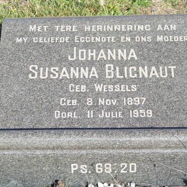 BLIGNAUT Johanna Susanna nee WESSELS 1897-1959