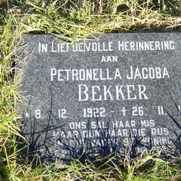 BEKKER Petronella Jacoba 1922-1989
