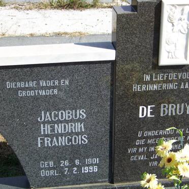 BRUYN Jacobus Hendrik Francois, de 1901-1996 &amp; Susarah Dorothea Johanna DU TOIT 1904-1976
