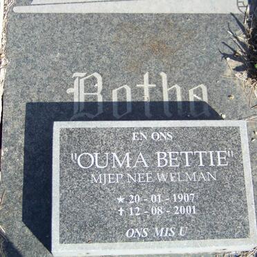 BOTHA M.J.E.P. nee WELMAN 1907-2001