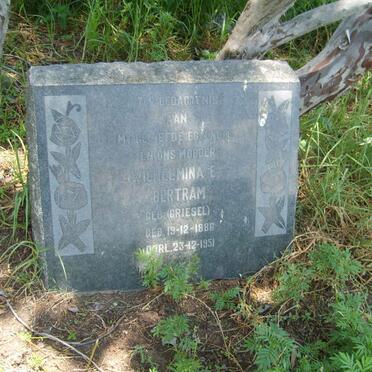 BERTRAM Wilhelmina E. nee GRIESEL 1886-1951