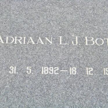 BOTHA Adriaan L.J. 1892-1971