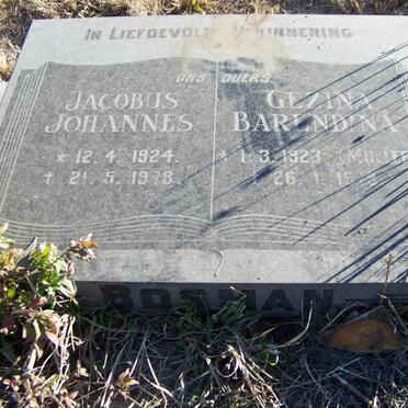 BOSMAN Jacobus Johannes 1924-1978 &amp; Gezina Barendina MULLER 1923-1979