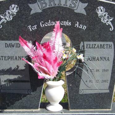 BRITS David Stephanus 1946-  &amp; Elizabeth Johanna 1949-2002