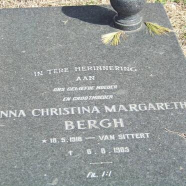 BERGH Anna Christina Margaretha nee VAN SITTERT 1916-1985