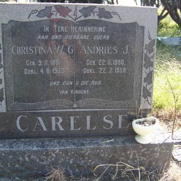 CARELSE Andries J. 1880-1956 &amp; Christina W.G. 1881-1953