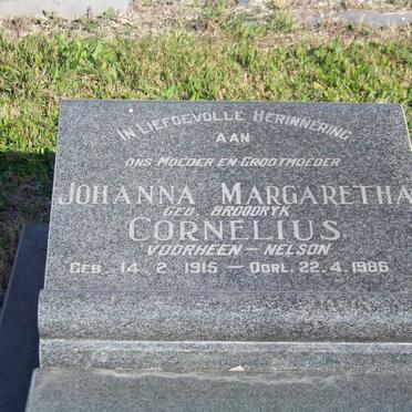 CORNELIUS Johanna Margaretha voorheen NELSON nee BROODRYK 1915-1986
