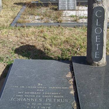 CLOETE Johannes Petrus 1919-1976