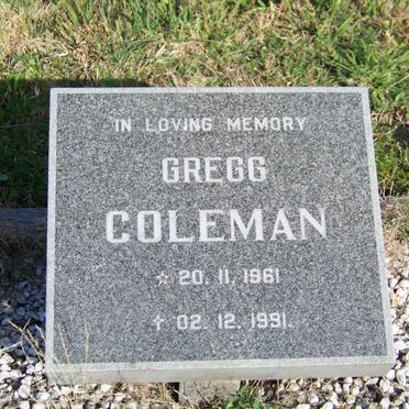 COLEMAN Gregg 1961-1991