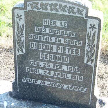 CERONIO Gideon Pieter 1909-1916