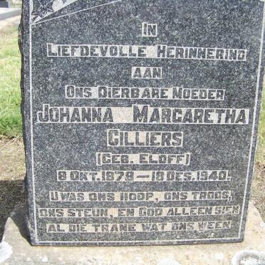 CILLIERS Johanna Margaretha nee ELOFF 1878-1940
