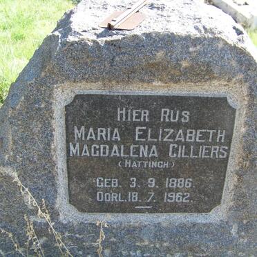 CILLIERS Maria Elizabeth Magdalena nee HATTINGH 1886-1962