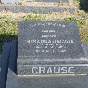 CRAUSE Susanna Jacoba nee RAUBENHEIMER 1889-1966