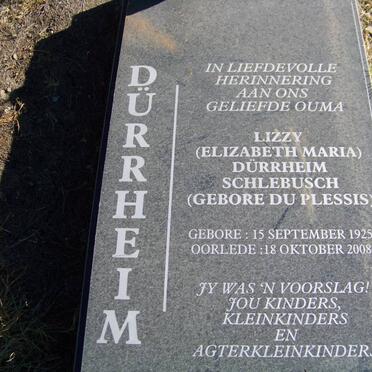 DURRHEIM Elizabeth Maria, SCHLEBUSCH nee DU PLESSIS 1925-2008
