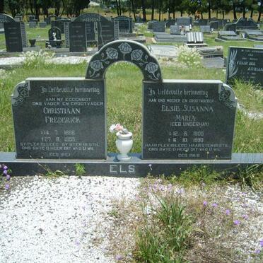 ELS Christiaan Frederick 1896-1955 &amp; Elsie Susanna Maria UNDERHAY 1905-1993
