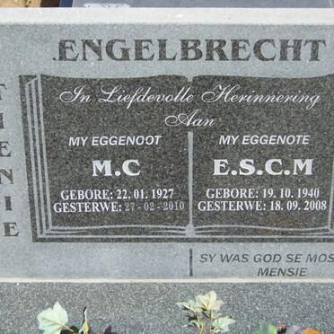 ENGELBRECHT M.C. 1927-2010 &amp; E.S.C.M. 1940-2008