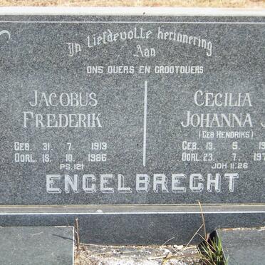ENGELBRECHT Jacobus Frederik 1913-1986 &amp; Cecilia Johanna J. HENDRIKS 1914-1975