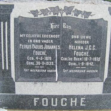 FOUCHE Petrus Paulus Johannes 1870-1939 &amp; Helena J.C.C DE BEER 1875-1942