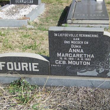 FOURIE Anna Margaretha nee MOUTON 1910-1982