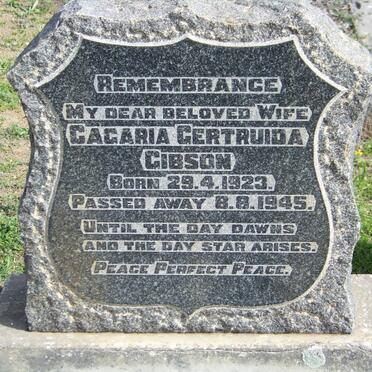 GIBSON Cagaria Gertruida 1923-1945