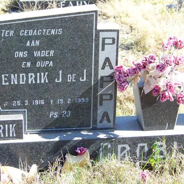 GROBLER Hendrik J. de J. 1916-1999 &amp; Johanna E. V.D. WATH 1916-1993