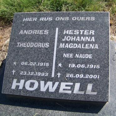 HOWELL Andries Theodorus 1915-1993 &amp; Hester Johanna Magdalena NAUDE 1915-2001