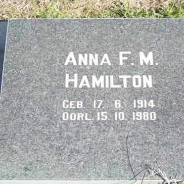 HAMILTON Anna F.M. 1914-1980