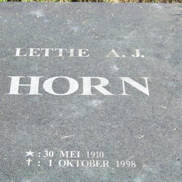 HORN Lettie A.J. 1910-1998