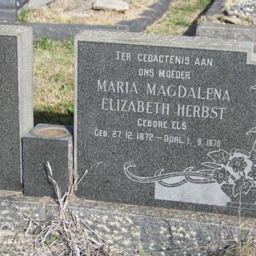 HERBST Maria Magdalena Elizabeth nee ELS 1872-1970