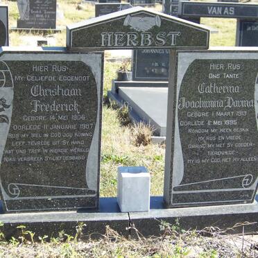 HERBST Christiaan Frederick 1906-1987 &amp; Catherina Joachimina Davina 1913-1995