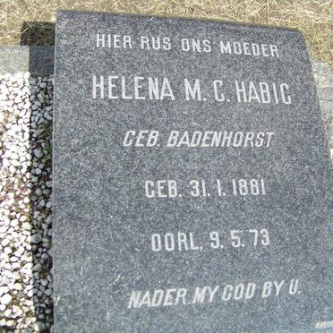 HABIG Helena M.C. nee BADENHORST 1881-1973