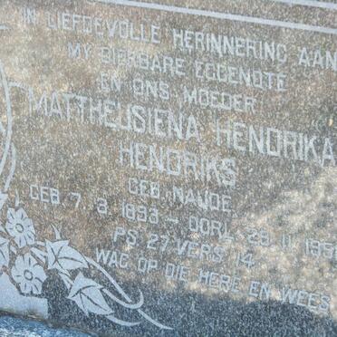 HENDRIKS Mattheusiena Hendrika nee NAUDE 1893-1958